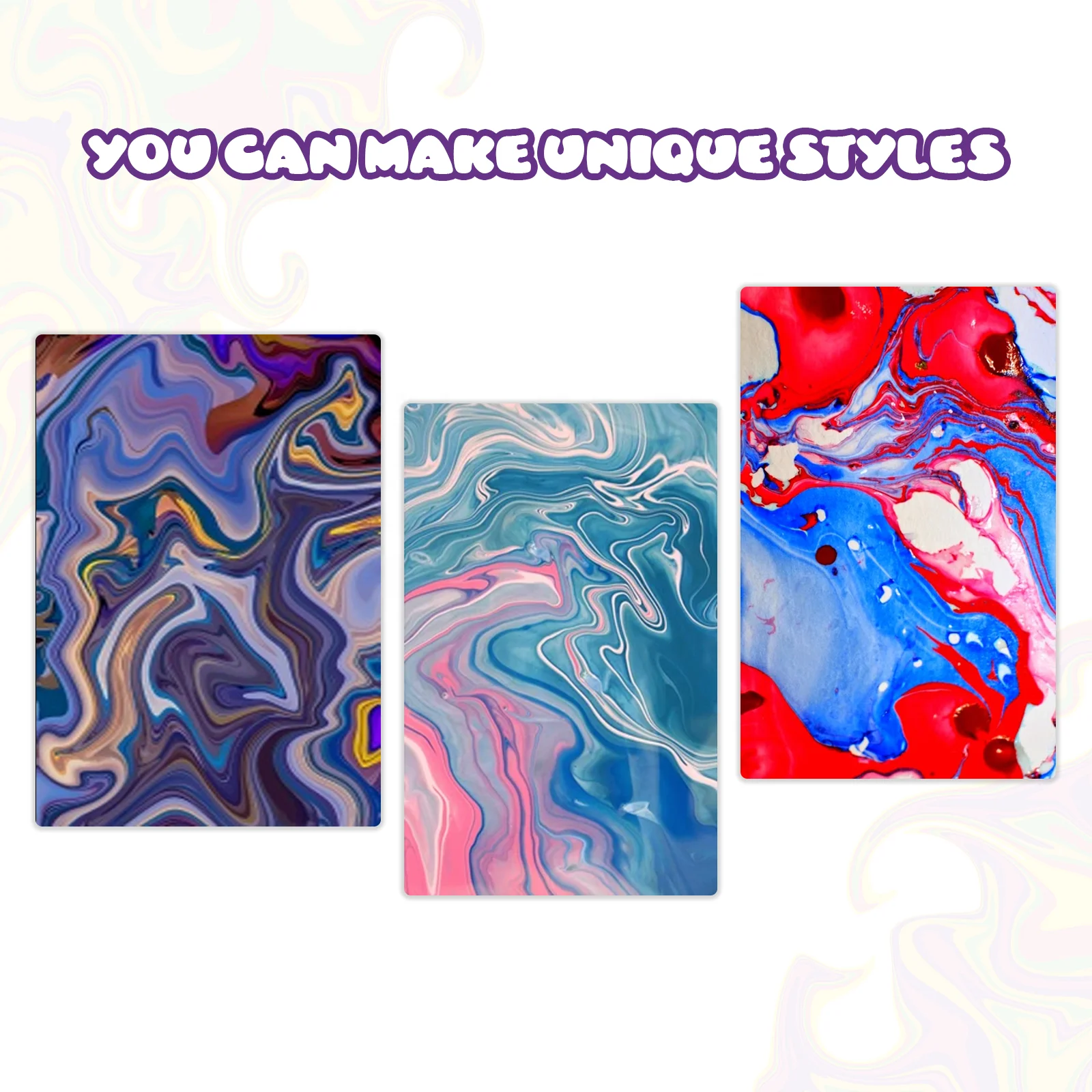 Original Factory to Customize Non-toxic DIY Water Marbling Paint Set Fit A4 or A5 Papers or Wooden Figure Surfaces