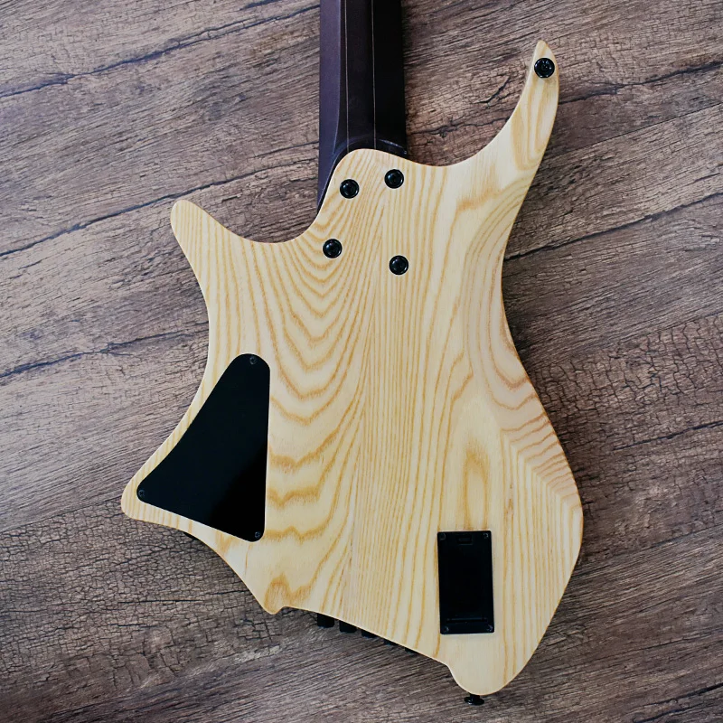 ZLG 5 string fanned fret headless bass active pick up ash body flame maple top 5 pieces roasted maple neck factory out let