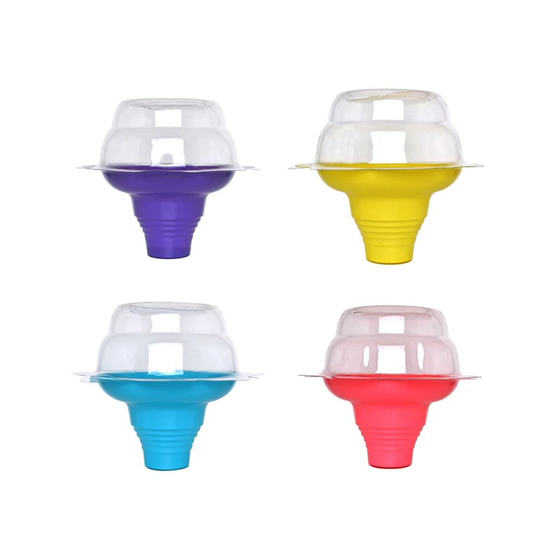 Plastic Shave Snow Cone Ice Cream Flower Cups Multicolor Reusable Leak Proof Bowls