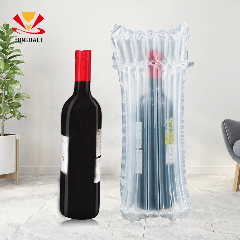 Wholesale Air Cushion Wrap Inflatable Air Packing Plastic Bag Inflatable Air Column Bag for Thailand Wine Bottle Protective Film