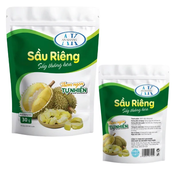 High Grade Freeze-Dried Durian Dried Fruit Organic Ideal For Snacking HACCP Certification From Vietnam Factory