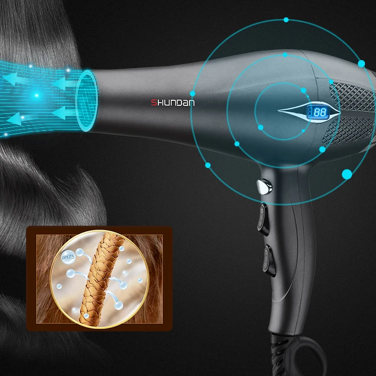 Hair Dryer Professional AC Salon Equipment LCD Home Appliances Electric Hair Bower