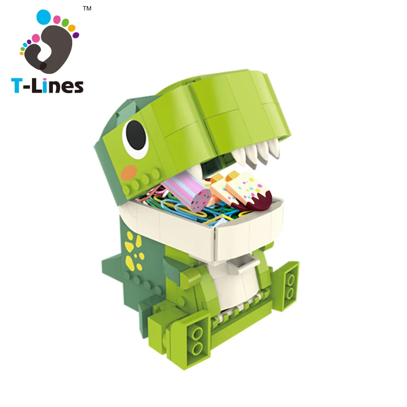Early Educational Dinosaur Kids Toys Blocks Building Set Storage Box Stem Cartoon Design For Toddler