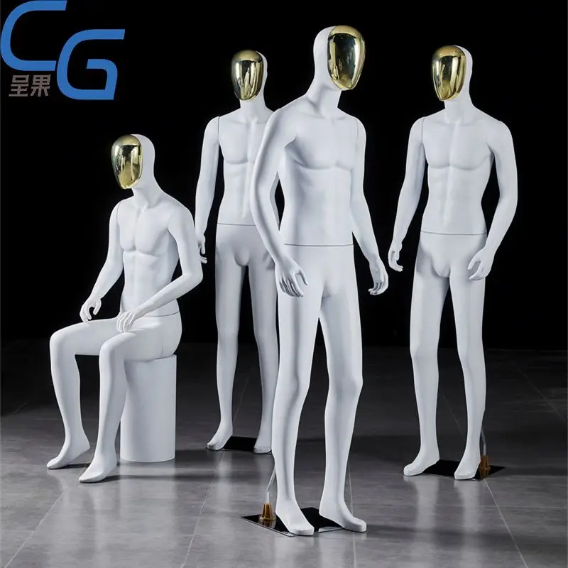 Low Price White Abstract Male Sports Mannequin Full Body Male Headless Mannequin for Clothes Display
