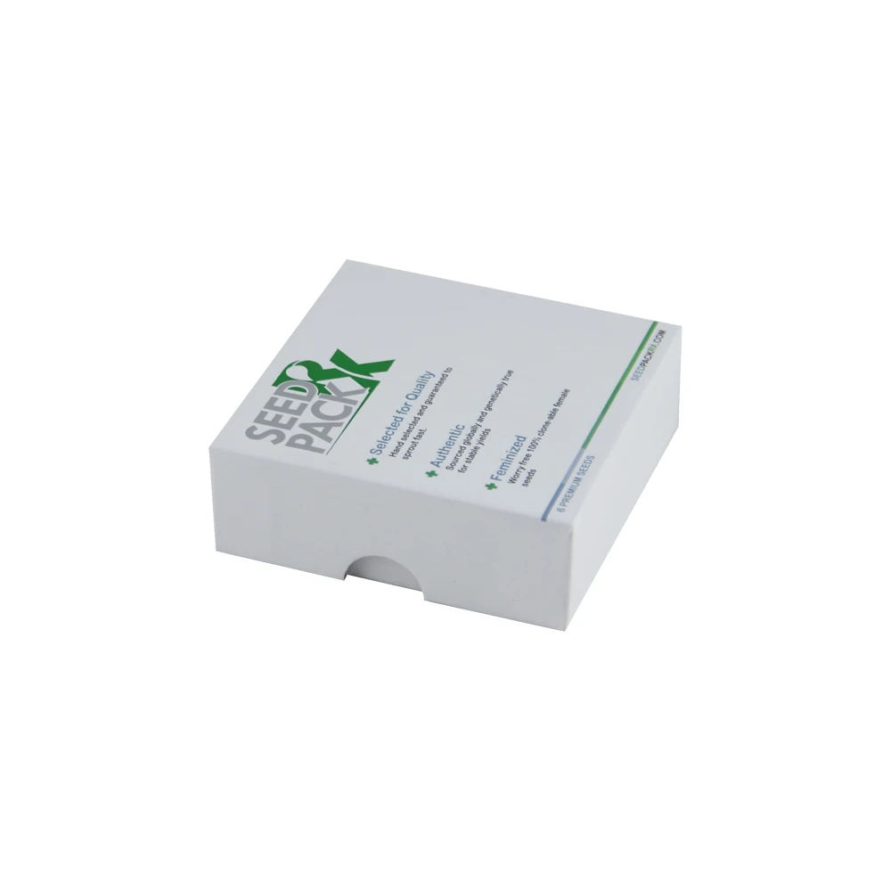 Wholesale Recyclable Rigid Plantable Paper Seed Packaging 2 piece Gift Box With blister And Eva Foam Insert
