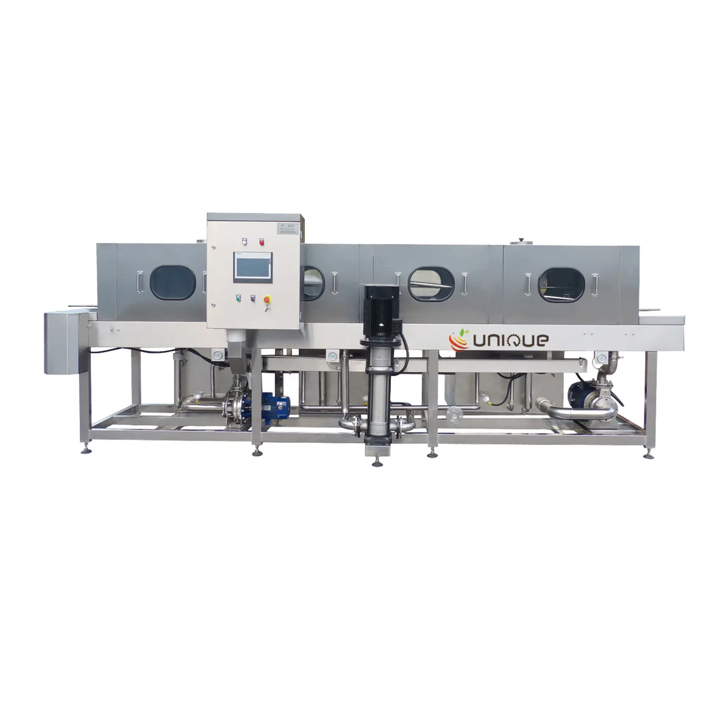 Commercial plastic box pallet and crate washing machine from Zibo Unique Machinery