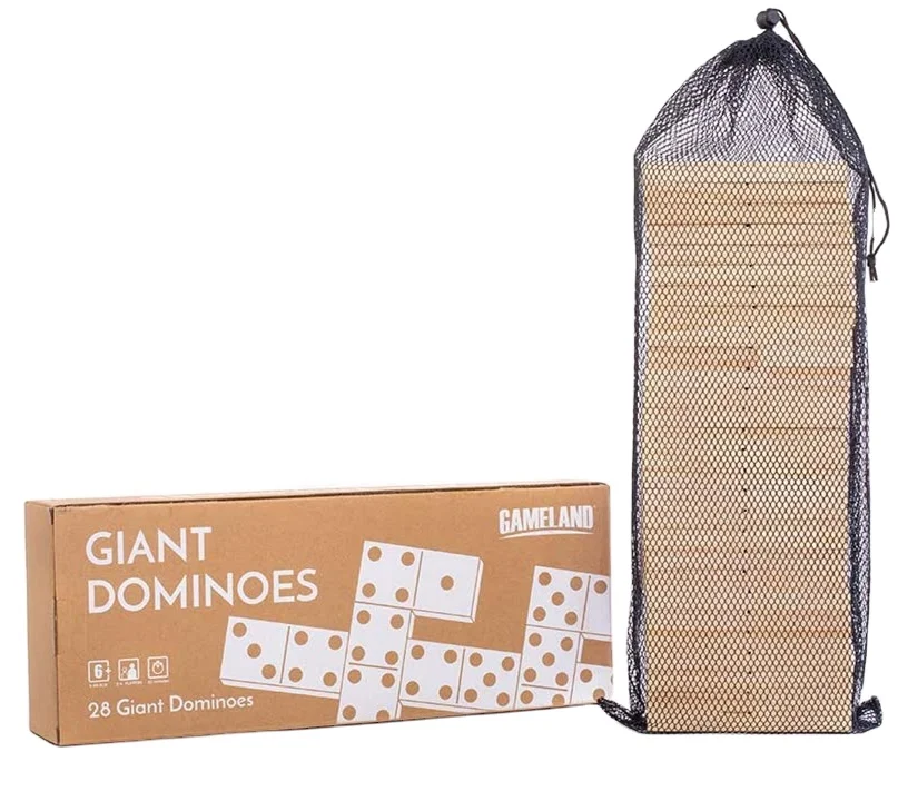 
Giant Wooden Domino with Colorful Dots For Fun - 28 pieces 