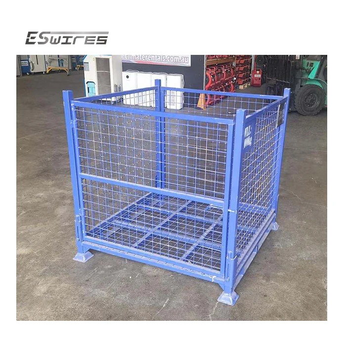 High Quality Welded Stackable Metal PET Preform Collapsible Iron Mesh Freight Crate