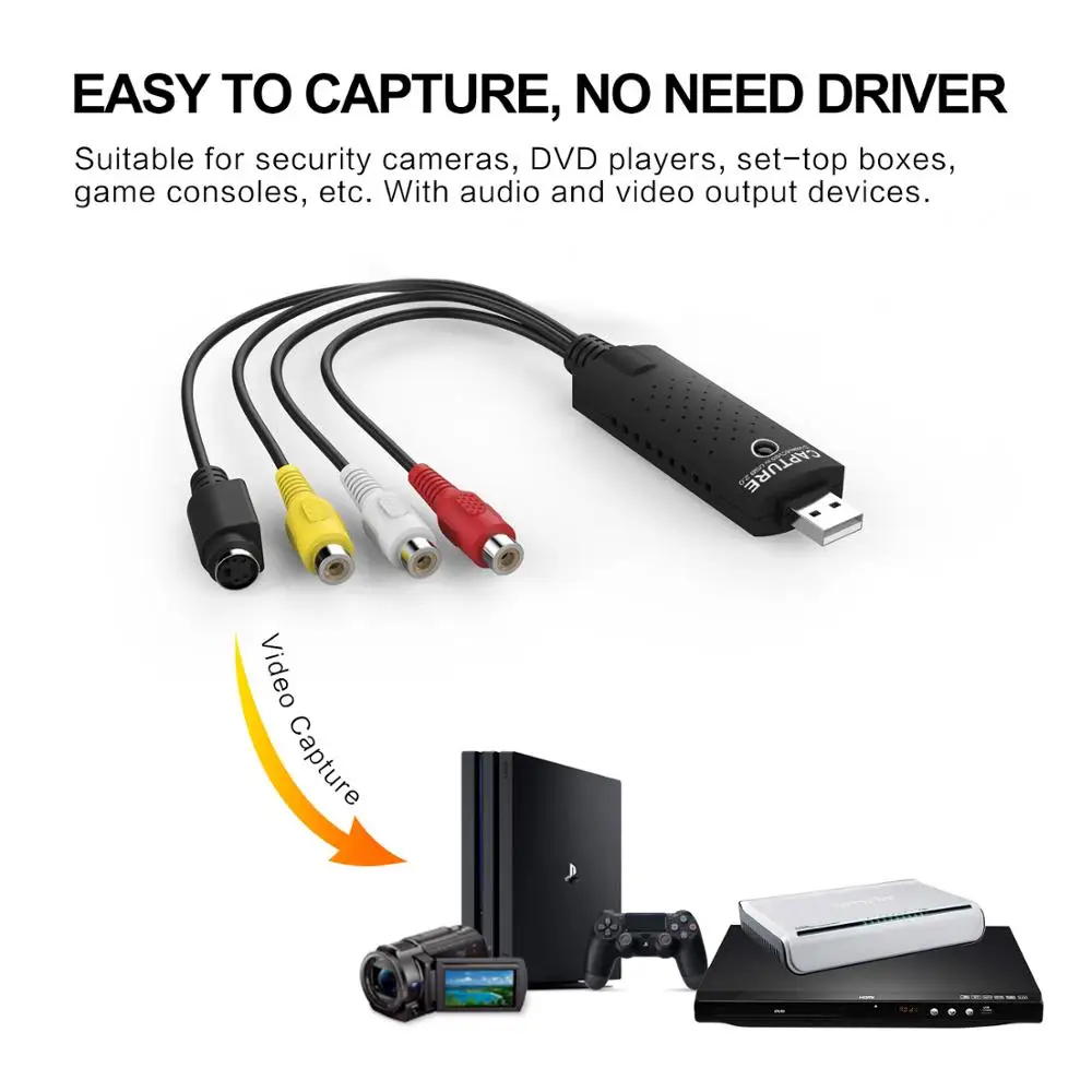 S-Video CVBS к USB2.0 4 канала AV карта захвата 2 0 USB Карта видеозахвата для
