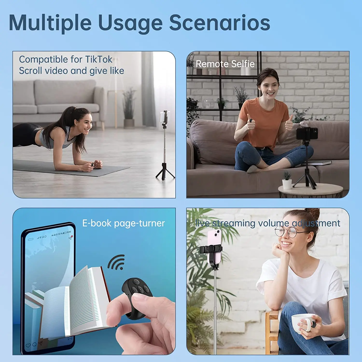 Bluetooth tiktok пульт дистанционного управления прокрутка кольцо для переворачивания страницы кончик пальца видео контроллер беспроводной прокрутки кольцо