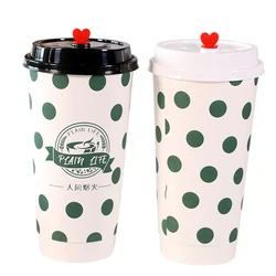 Minfly Digital Printing Custom Color Logo 4oz 5oz 7oz 8oz 12oz 16oz Biodegradable Paper Cup with Lids for Ice and Heat Coffee
