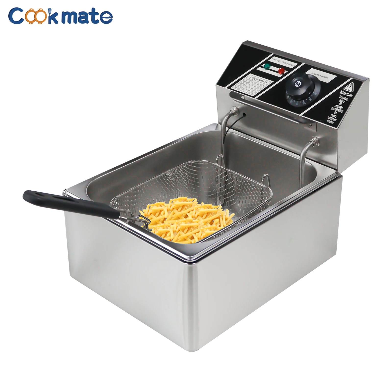 6L  Adjustable Temperature Knobs & Timer Electric Deep Fryer