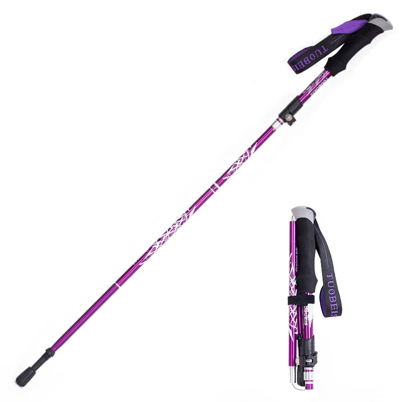 Ultralight Telescopic Folding Walking Climbing Aluminum Alloy Pole