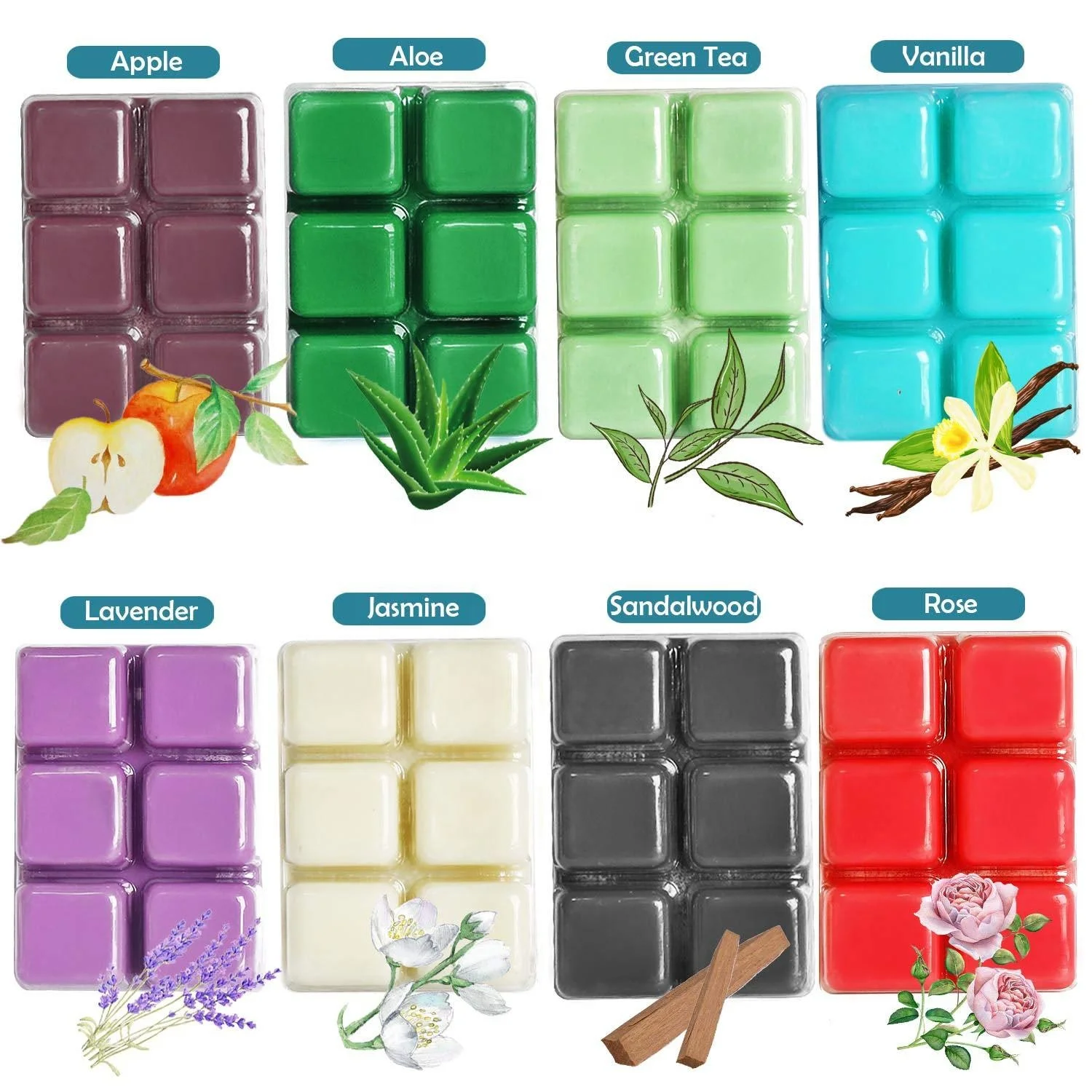 
Colorful Aroma Scented Soy Wax Melts in Clamshell Packaging 