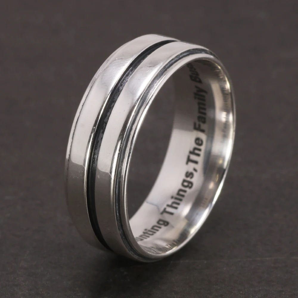 Dean Winchester Ring Authentic 925 Silver Supernatural Aphorism Engraving Saving People Hunting Things The Family Business