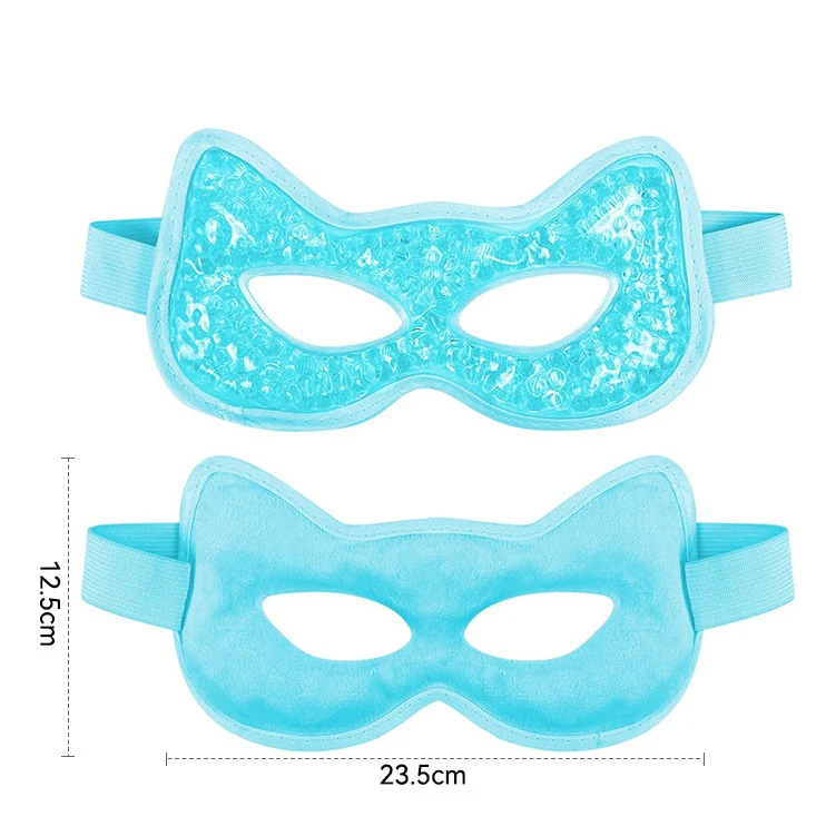 Cat Theme Ice Pack for Eyes Cold Compress Reusable Hot Cold Gel Eye Mask with Soft Plush Backing for Kids Girl