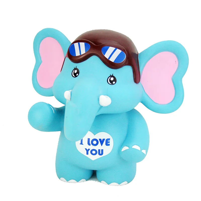 Creative LOGO Custom Multi Color Vinyl Cute Elephant Coin Bank Kid Money Saving Toys for Child Gift
