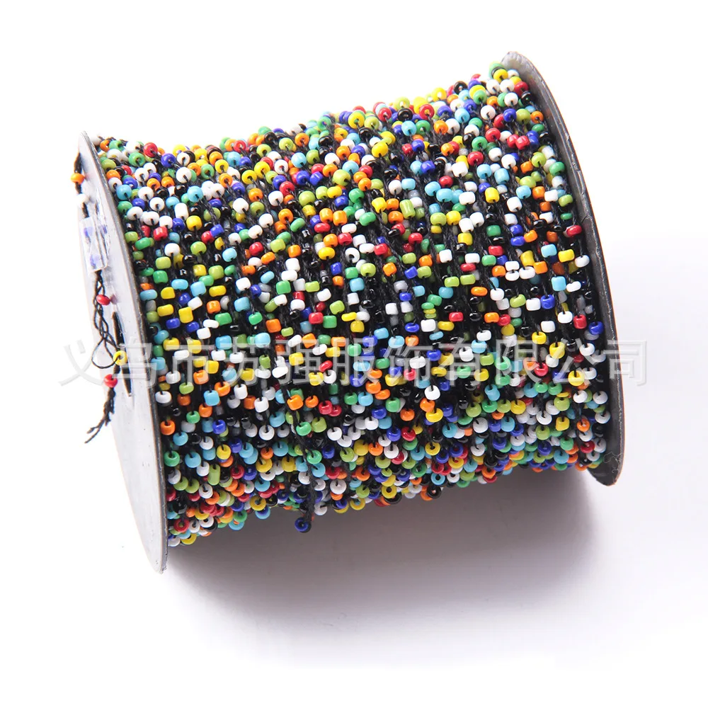 Хит продаж модная декоративная цепочка с кристаллами разноцветная из розового бисера ювелирные аксессуары