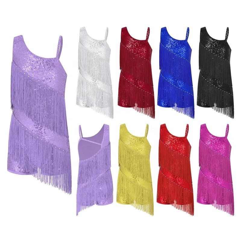 Wholesale Manufacturer Sublimation Contemporary Kids Dancewear Manufacturer Girls Dance Costume Latin Dance Dresses
