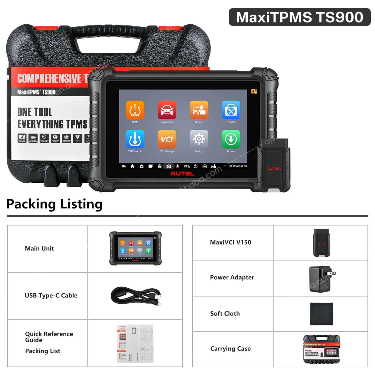 Autel MaxiTPMS TS900 Car OBD2 Scanner Tool TS 900 Vehicle Universal TPMS Sensor programming Professional Altar Diagnostic Tools