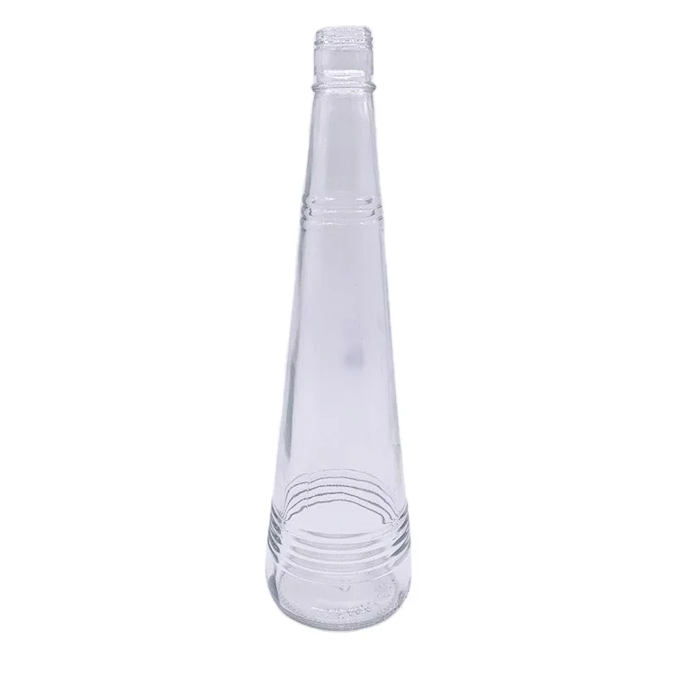 New Design Conical Shape 750ml Clear Whisky Rum Gin Vodka Brandy Liquor Alcohol Spirit Glass Bottle