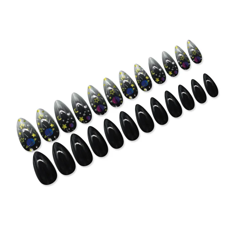 Wholesale  European And American Style Wearing Nails 24pcs/BOX Artificial Fingernails Gilt Droplet Fake Nails