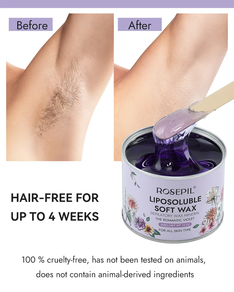 2025 New Launched 368g 400g 800g Yellow Blue Purple Soft Can Wax Painless Hair Removal Wax Wholesale Price Depilatory Wax