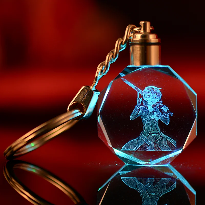 Wholesale Customized Logo Led Crystal Keychains for Gift