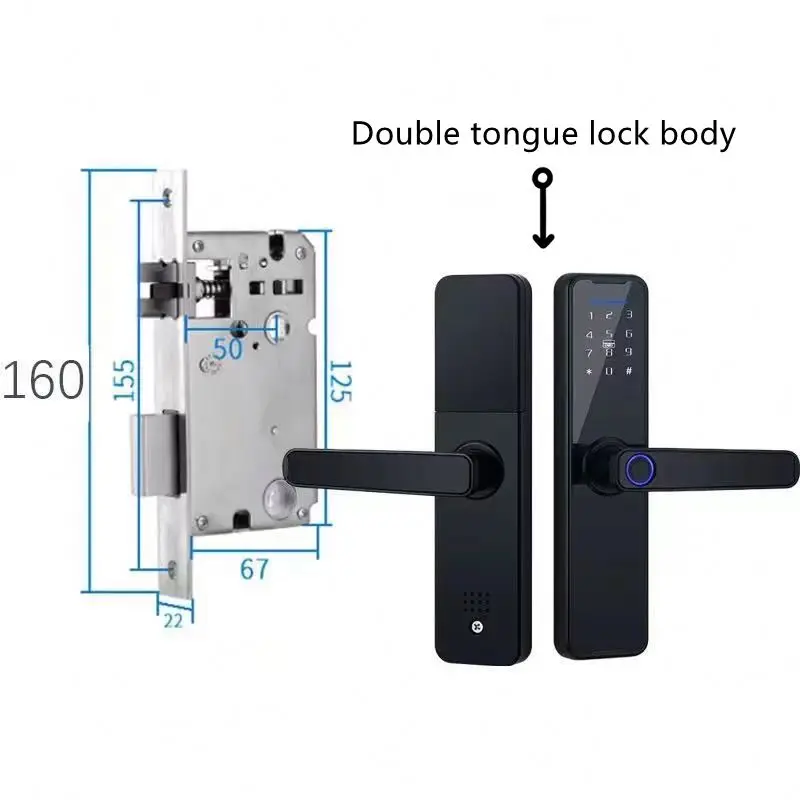 China Products digital app lock apartment smart door lock electronic key door lock