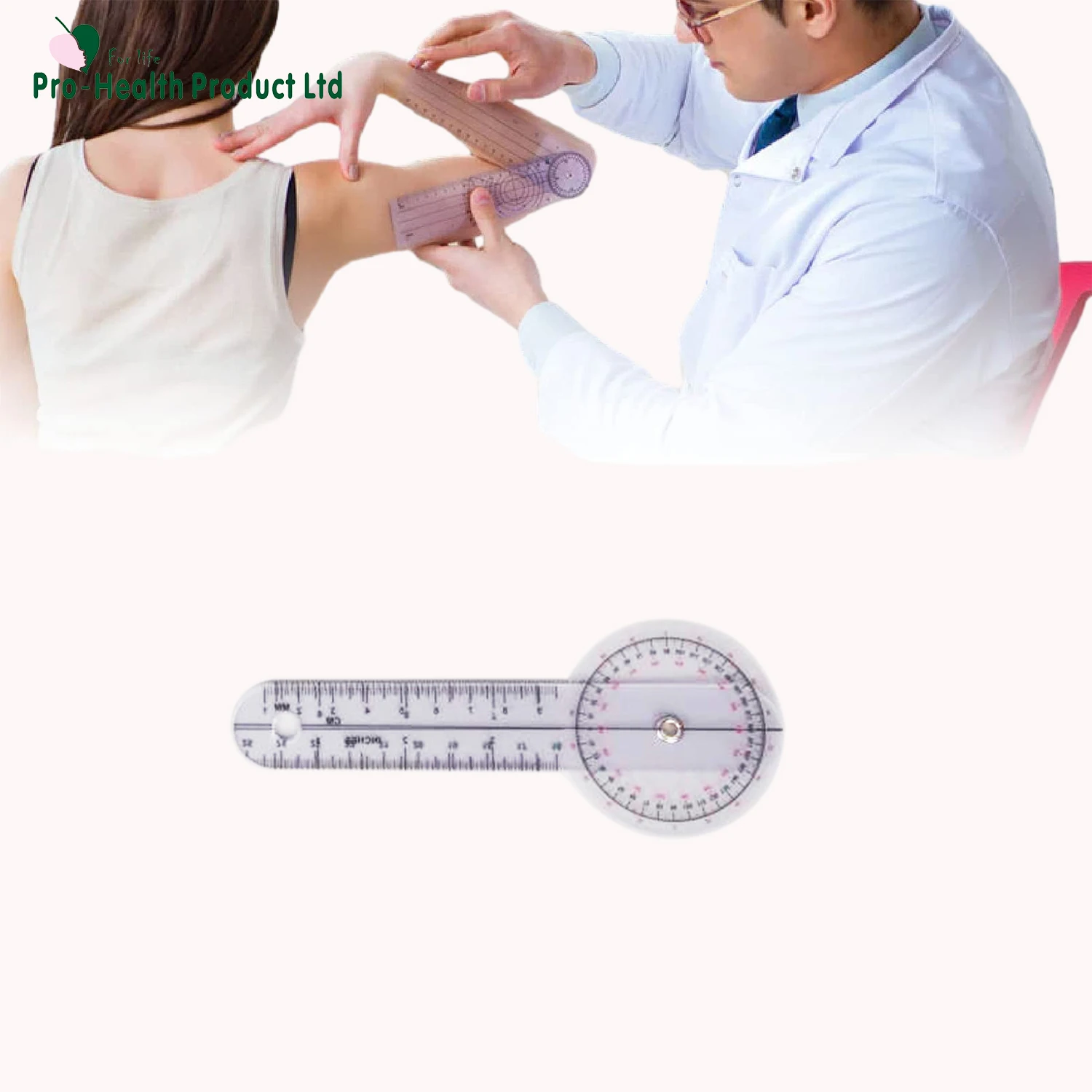 6 Pieces Goniometer Set Rulers with Spinal Goniometer, Finger Goniometer, 360 Degree Joint Range Motion Measure Instrument