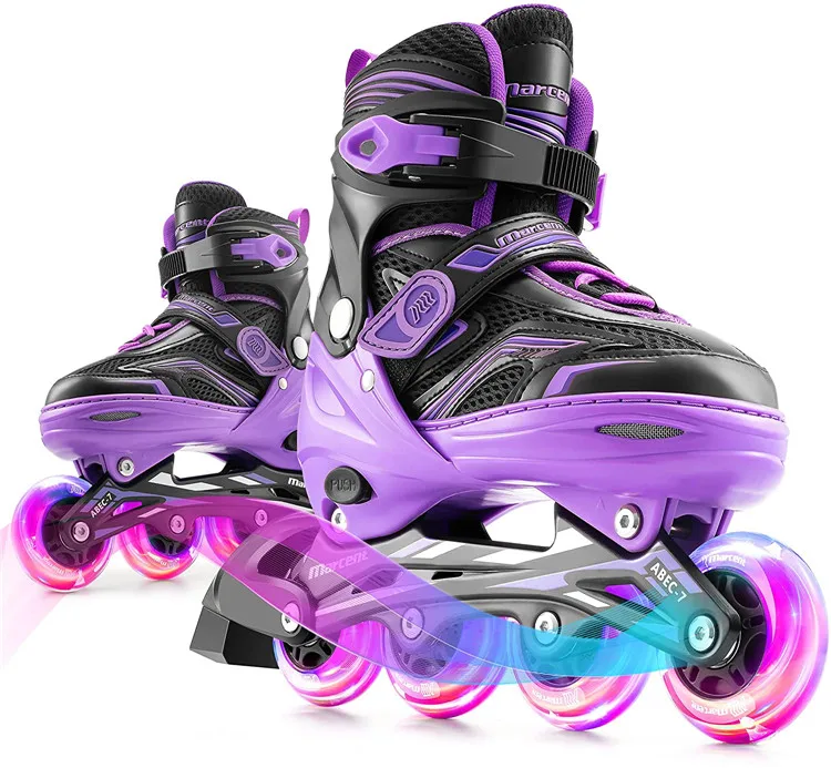 Pink Inline Speed Skates Patin A Roulette Patines En Linea Infantil Professional Quad Flashing Roller Skates Adult Children