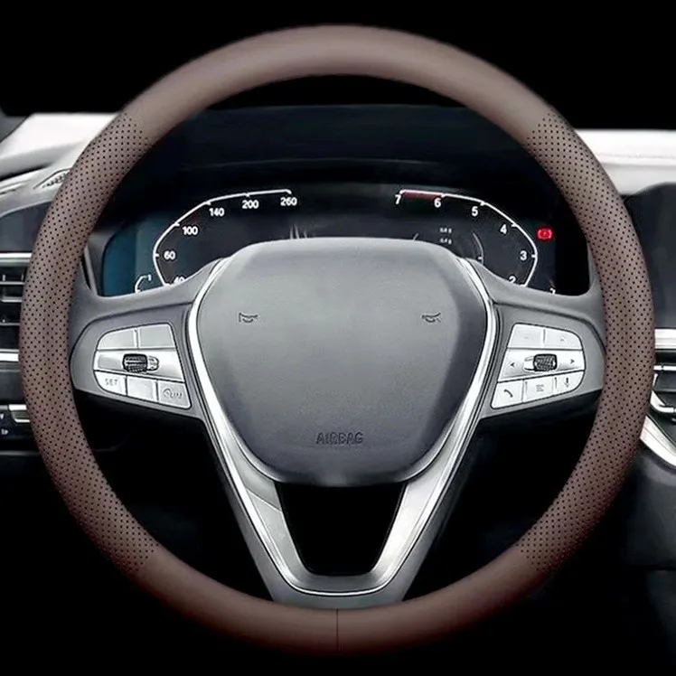 non-slip carbon fiber leather Four Seasons universal car steering wheel cover for audi q5 peugeot 3008 passat b6