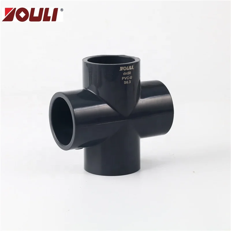 
DIN & ASTM standard PVC Cross Socket Plastic Pipe fittings Cross Tee 6