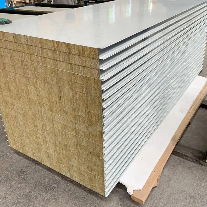 Cheap Fireproof 100kg/m3 Board Supplier Price Rock Wool Sandwich Panel