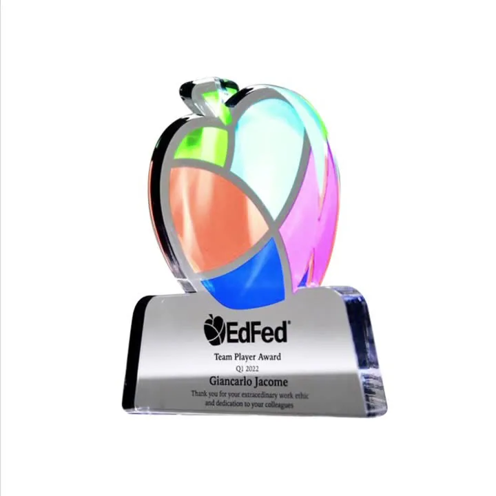Hot Selling Custom Crystal Crown Acrylic Trophy Company Annual Celebration PMMA Trophy Award Souvenir Metal Blank Trophy