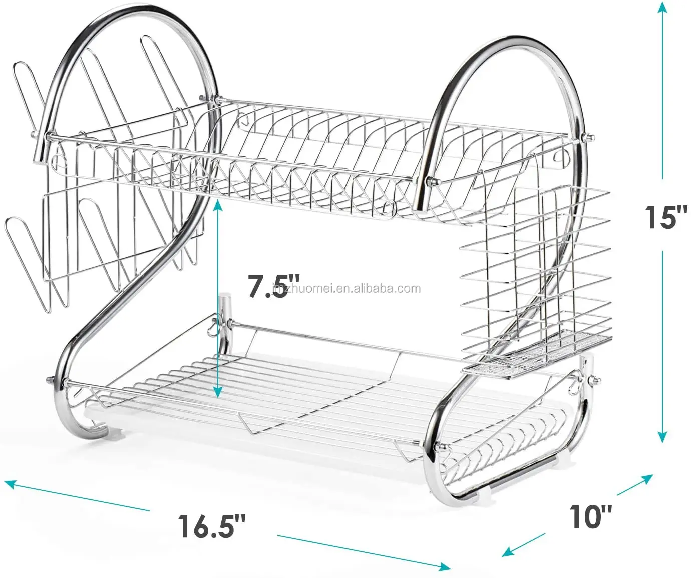 
Iron Metal S Shape Dish Rack Stainless Steel Kitchen Dish Drainer Cup Dish Organizer 