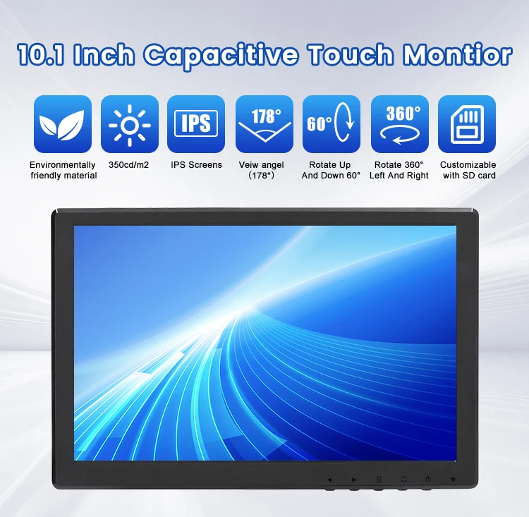Factory 10.1-inch LCD Touch Screen HD Industrial Monitor