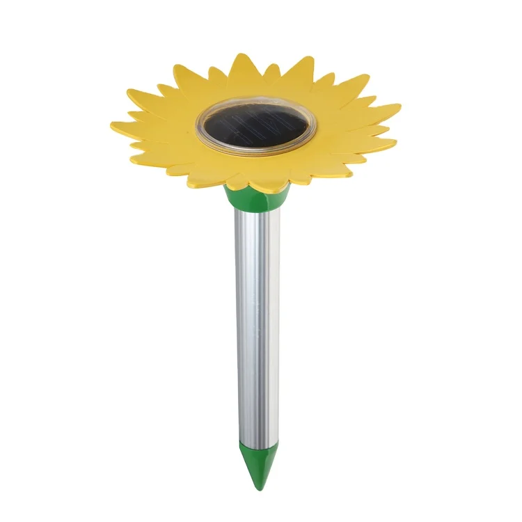 sunflower shape high-quality waterproof snake repeller sonic wave pest solar mole repeller