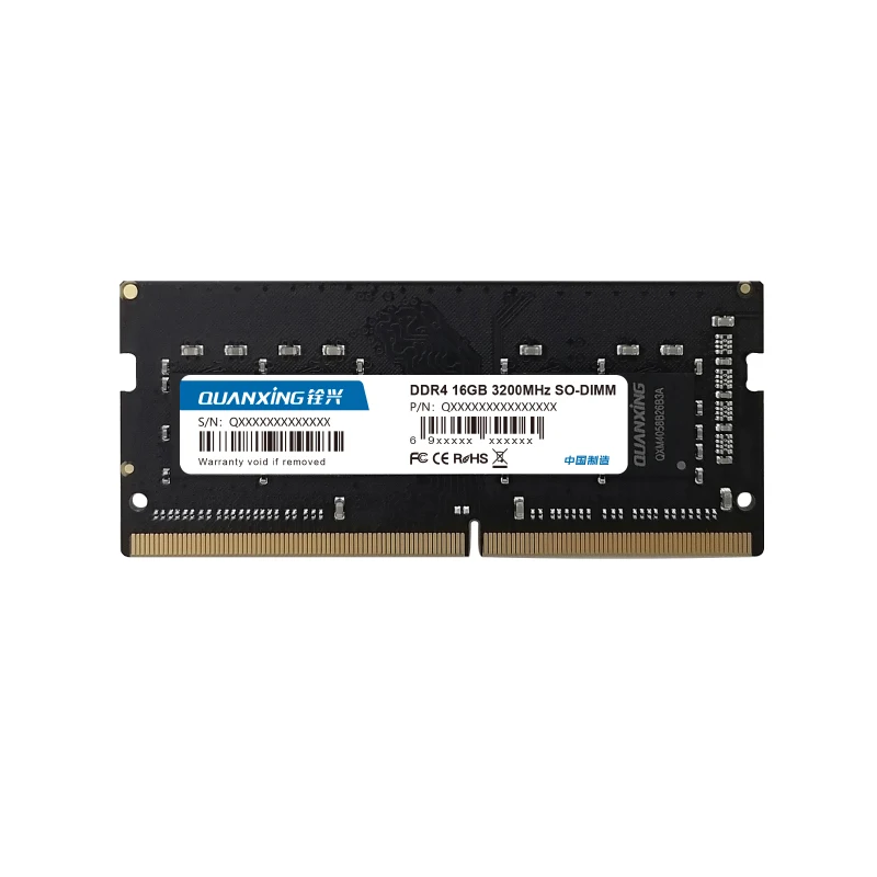 QUANXING RAM DDR4 16GB 3200MHz SO-DIMM Memoria RAM for Laptop Wholesale Ram Memory for Notebook D4 16G 3200