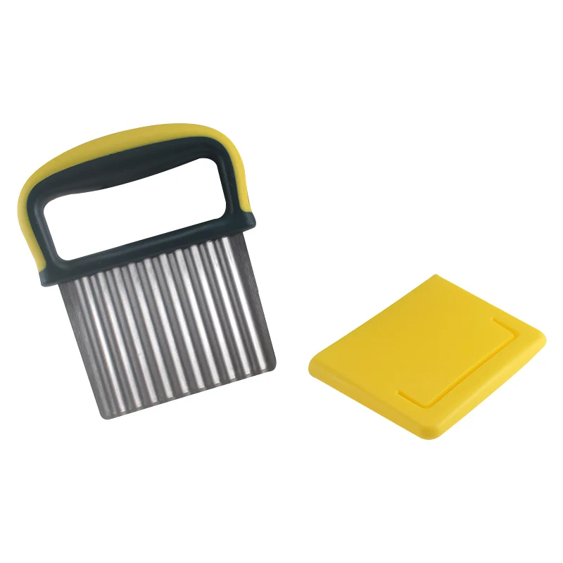 Manual Wave Knife Vegetable Chip French Fry Crinkle Potato Cutter With PP Cover