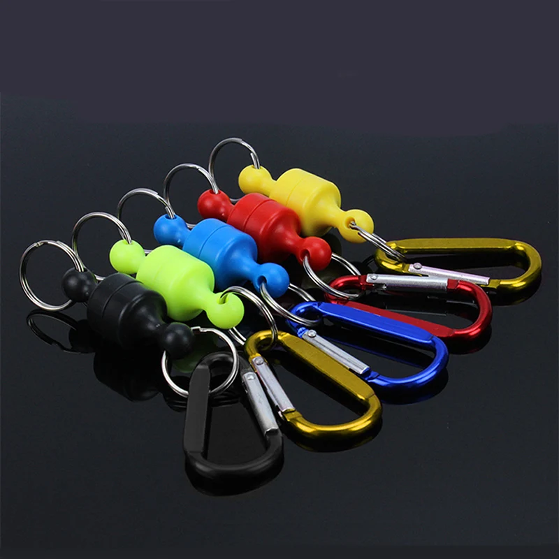 FEATHER 5 Colors Magnetic Buckle 12cm 16.8g New Magnet Buckle Fly Fishing Magnetic Net Release Clip Hanging Holder Lanyard Clip