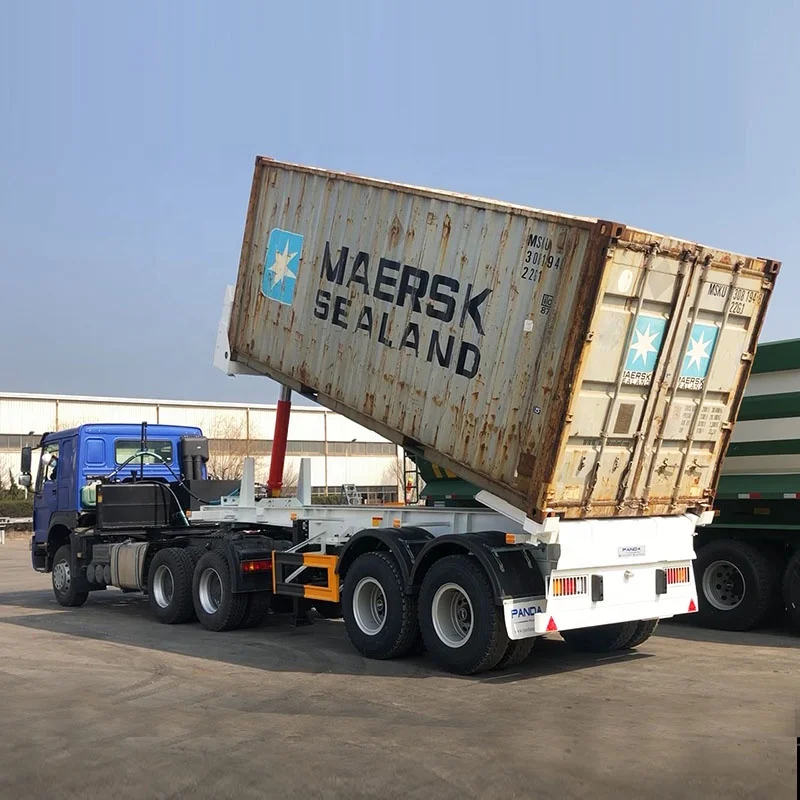 20ft Container lift tipping chassis skeleton semi trailer for 20feet dry container unloading