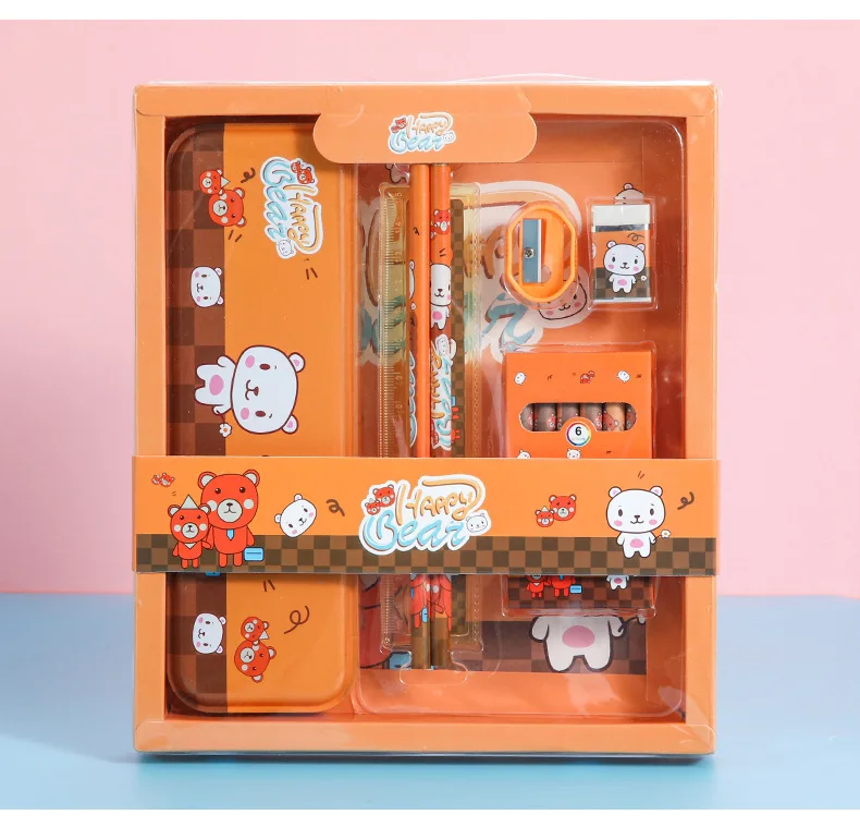 School Supplies Student Stationery Gift Set Kids with Pencil and crayons