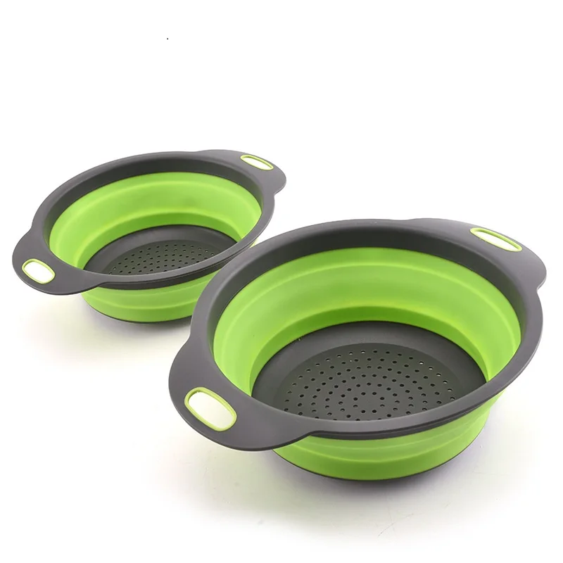 Горячая Распродажа 2 шт. круглая силиконовая складная сливная корзина с фильтром для воды
