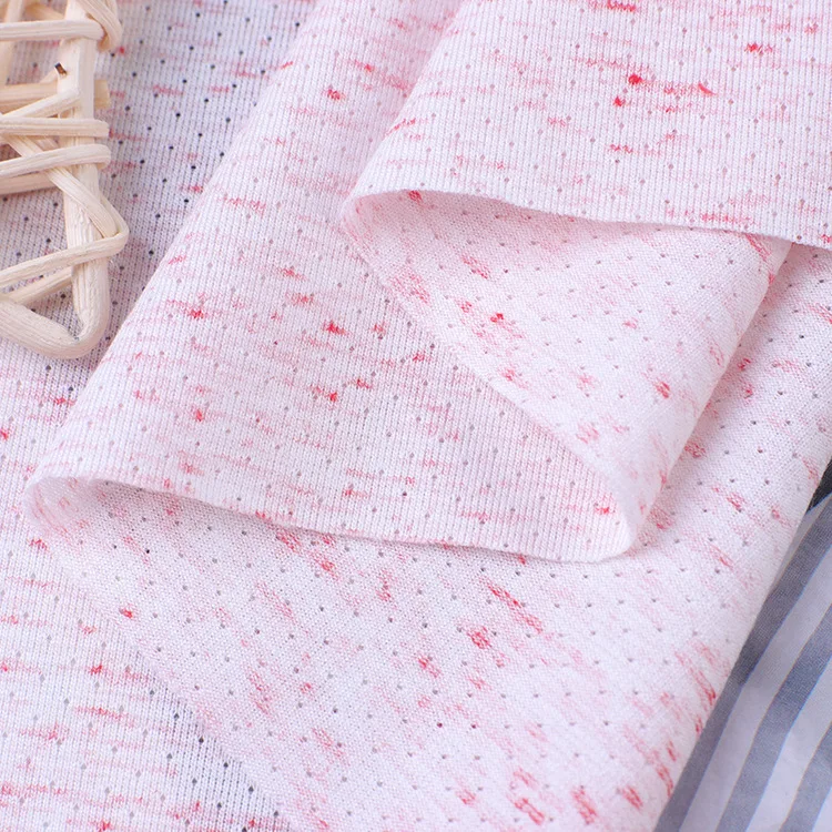 Elastic Lycra Fabric 53%Polyester 33%Rayon 8%Cotton 6%Spandex Breathable Polyester Lycra Weft Knitting Mesh Fabric for Gym Wear