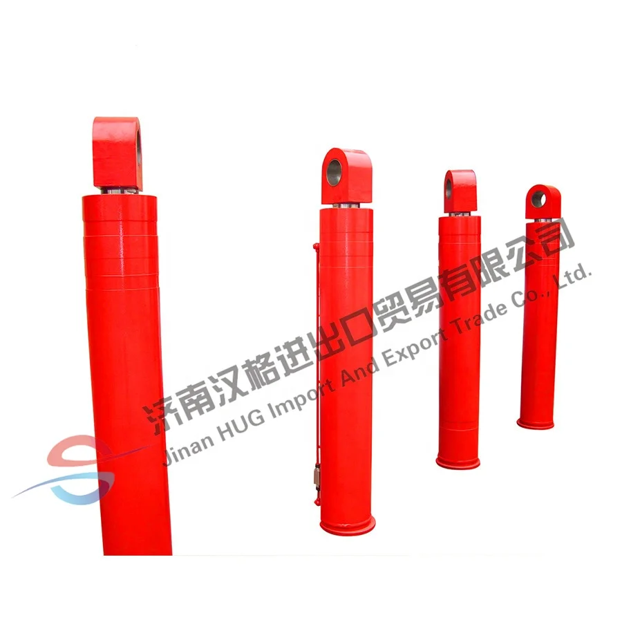 Red Custom Bore Rod Hydraulic Cylinder For Construction Industry