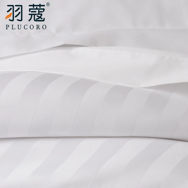 3cm Stripe Hotel Linen Set 100% Cotton 300T Hotel Bed Linen Sheets Stripes Wholesale