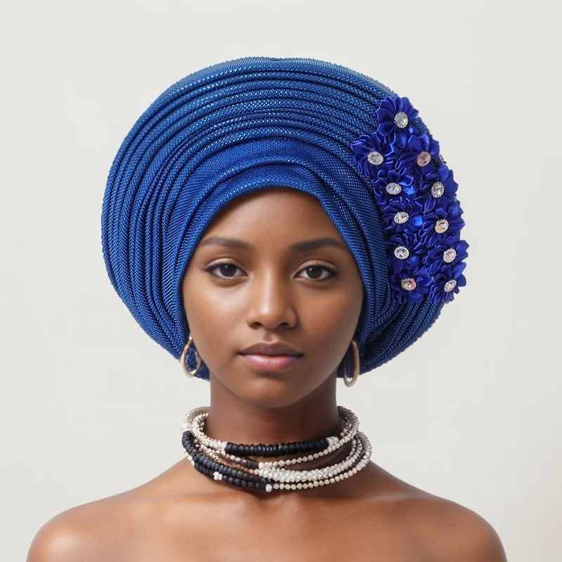 2024 New Bonnet Femme Gele Headtie Already Made Nigerian Turbans For Women African Head Wrap Fashion Cap