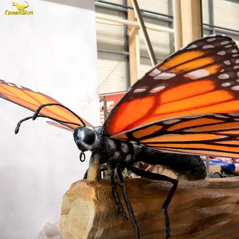 Customize large size animatronic insect butterfly model for amusement park
