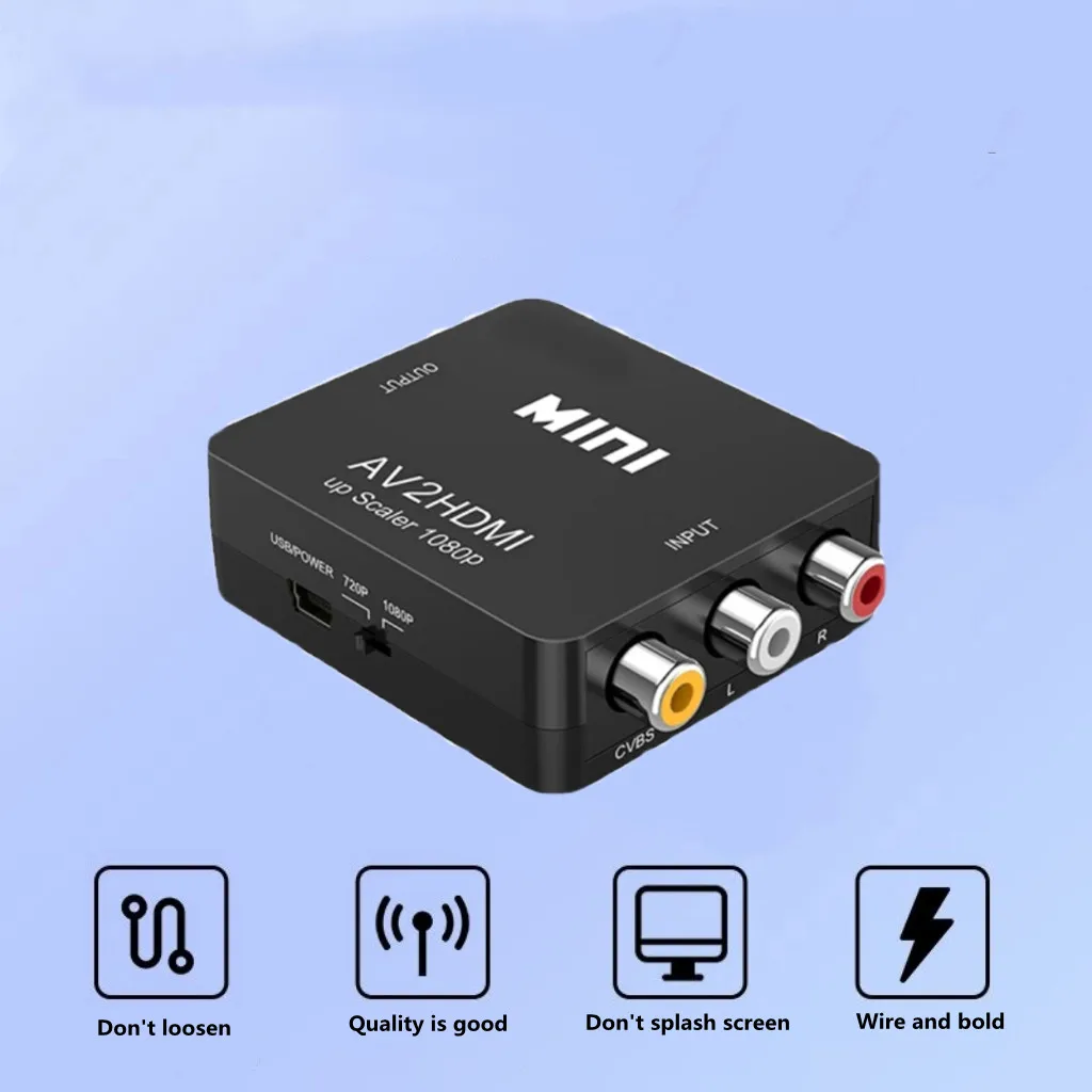 AVtoHD converter MINIrcas Three-color wire converter Black and white head